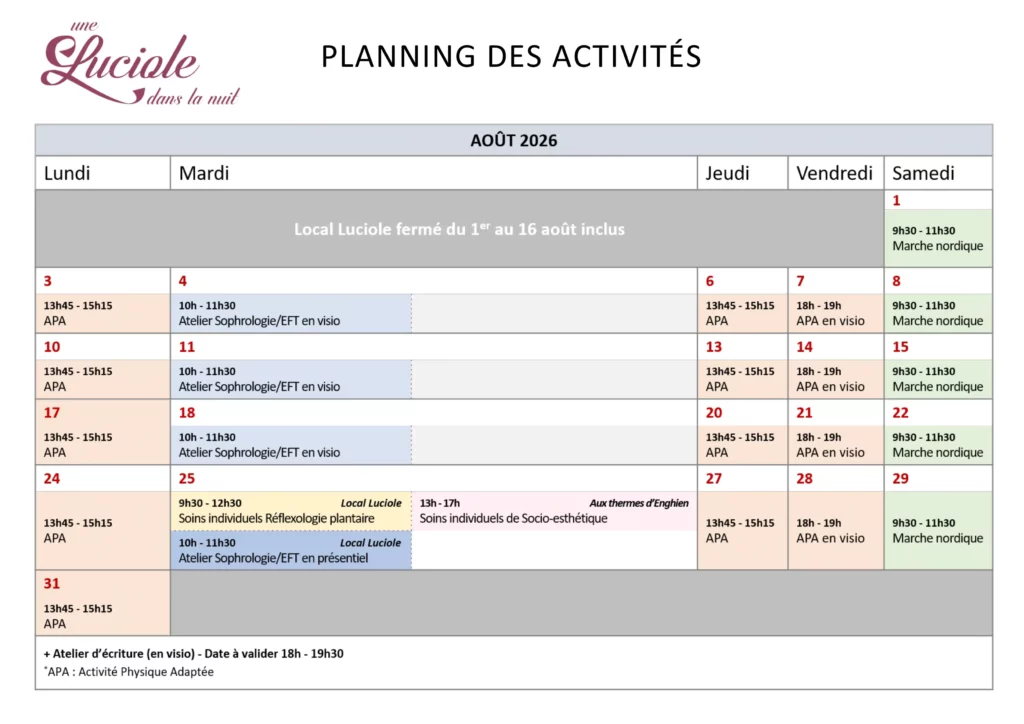 planning août